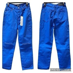 Neon Blonde NWT Size 26 Blue Lake Jean High Rise Distressed Button Fly “Cara”